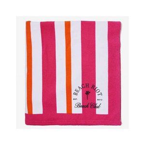 Beach Riot Beach Club Pink Orange Striped Beach Towel NWT